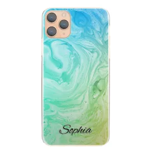 Personalised Honor Phone Hard Case with Stylish Text on Turquoise Gradient Swirled Marble