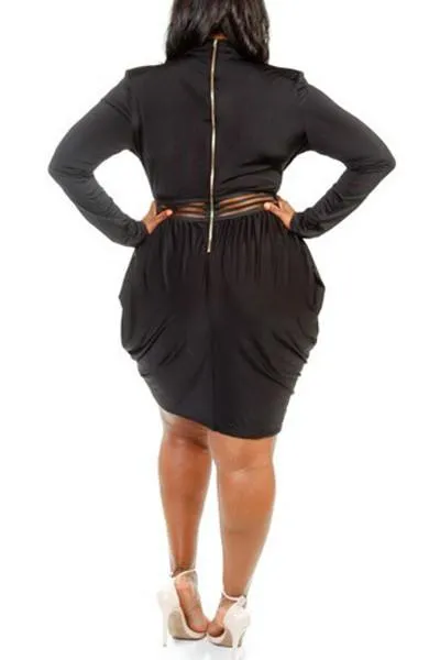 Plus Size Deep V Stylish Overlap Ruched Goddess Dress