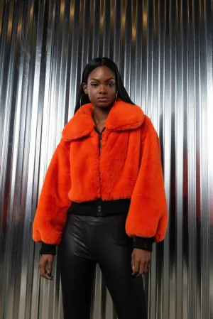 Plush Crop Zip Front Jacket