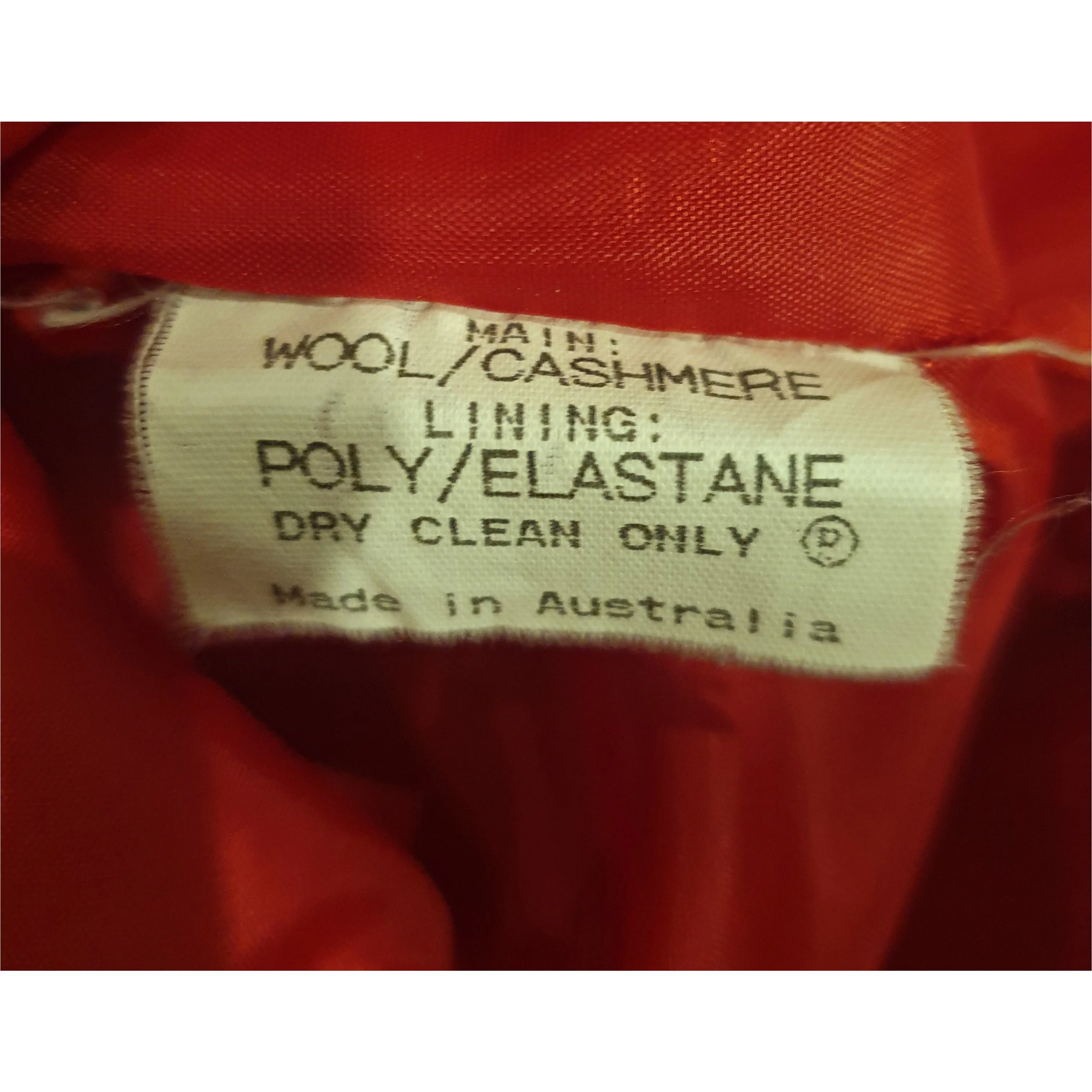 Preap & Coutts red wool/cashmere skirt size 2 (best fits 10)