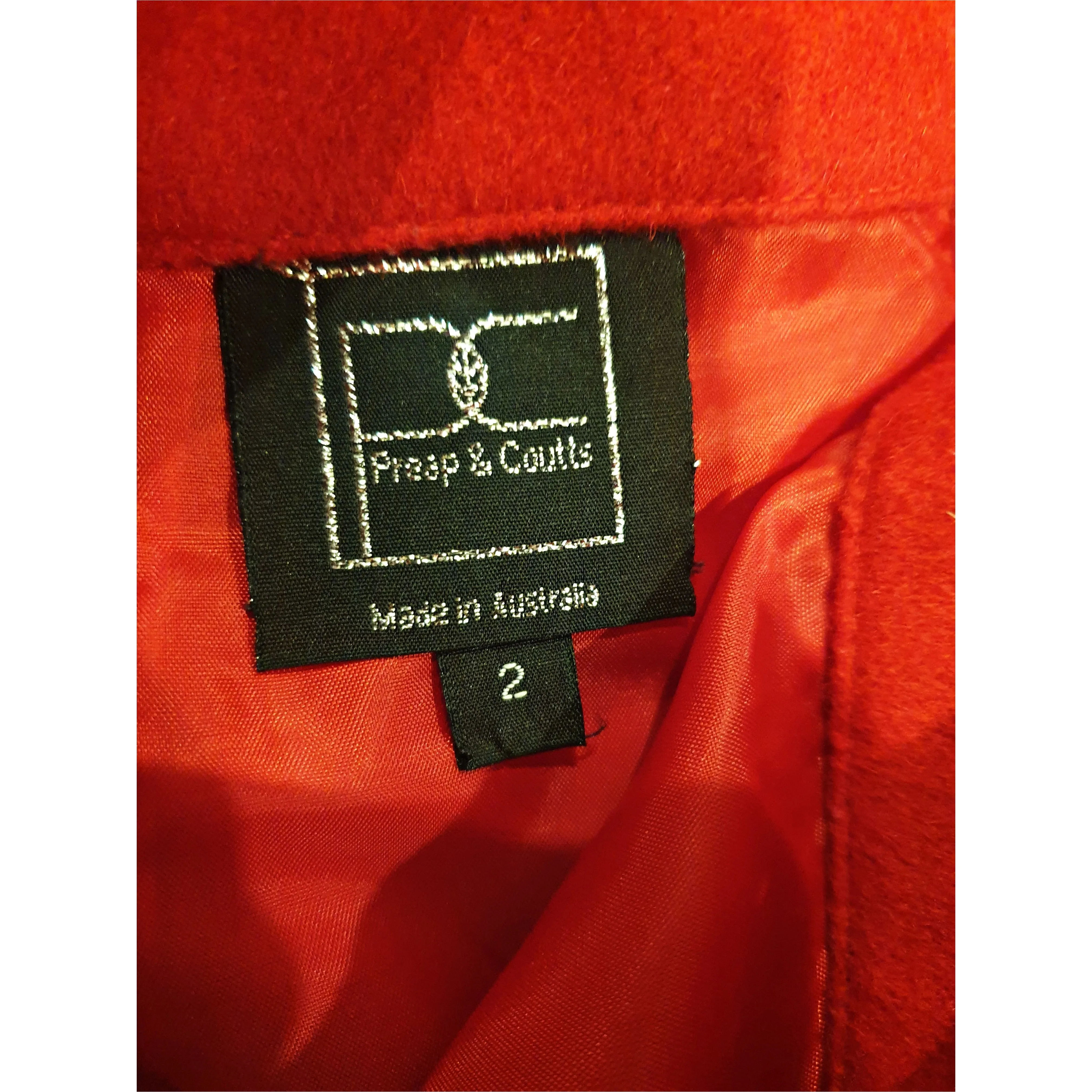 Preap & Coutts red wool/cashmere skirt size 2 (best fits 10)