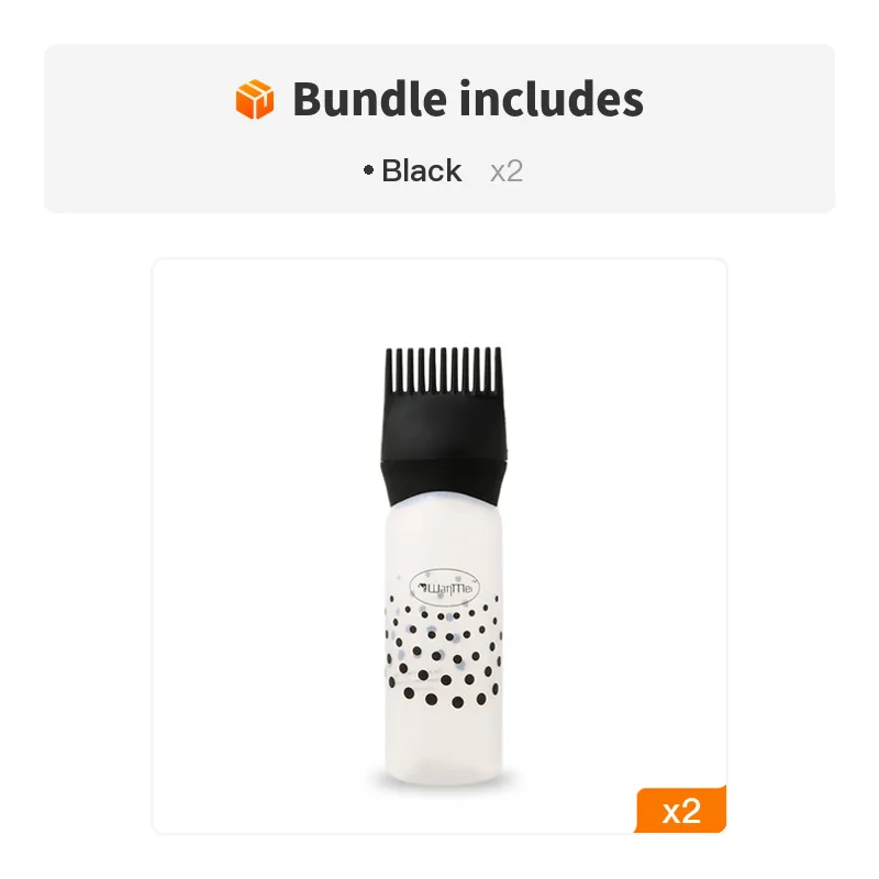Professional 3 Colors Custom Eco-Friendly Plastic Salon Hair Comb and Brush Applicator Bottle