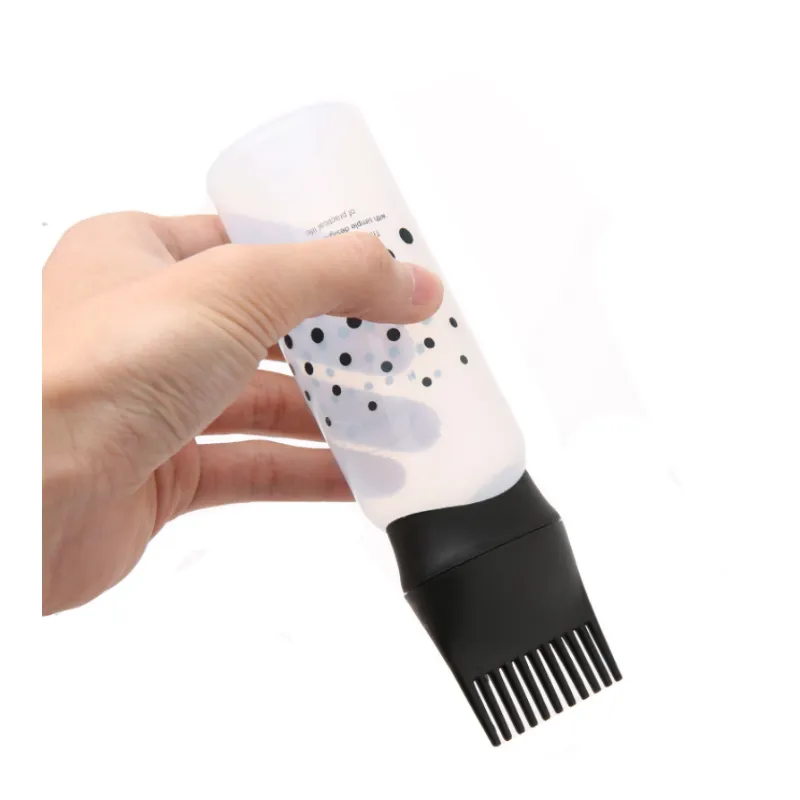Professional 3 Colors Custom Eco-Friendly Plastic Salon Hair Comb and Brush Applicator Bottle