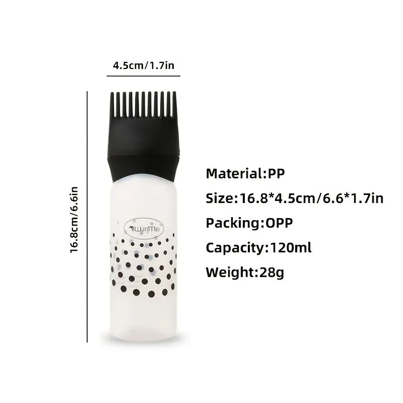 Professional 3 Colors Custom Eco-Friendly Plastic Salon Hair Comb and Brush Applicator Bottle