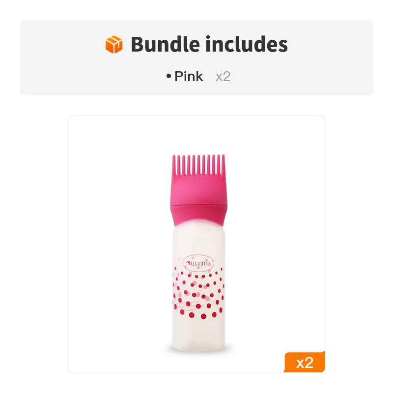 Professional 3 Colors Custom Eco-Friendly Plastic Salon Hair Comb and Brush Applicator Bottle