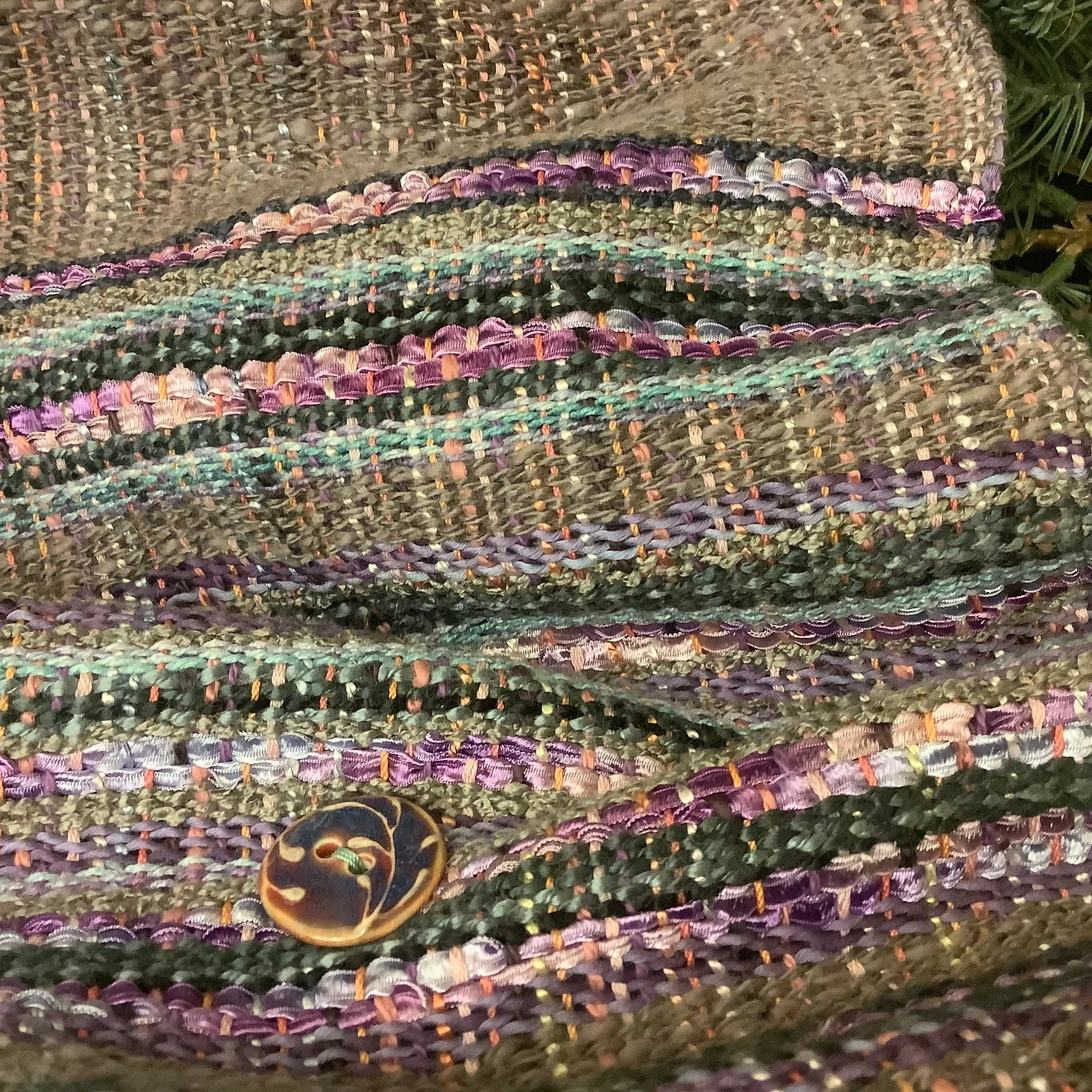 "Dorothy" Button Scarf  in Gray Purple