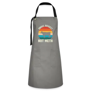 "Smoke Brisket Not Meth" Humorous Artisan BBQ Apron - Unique & Durable Grilling Accessory