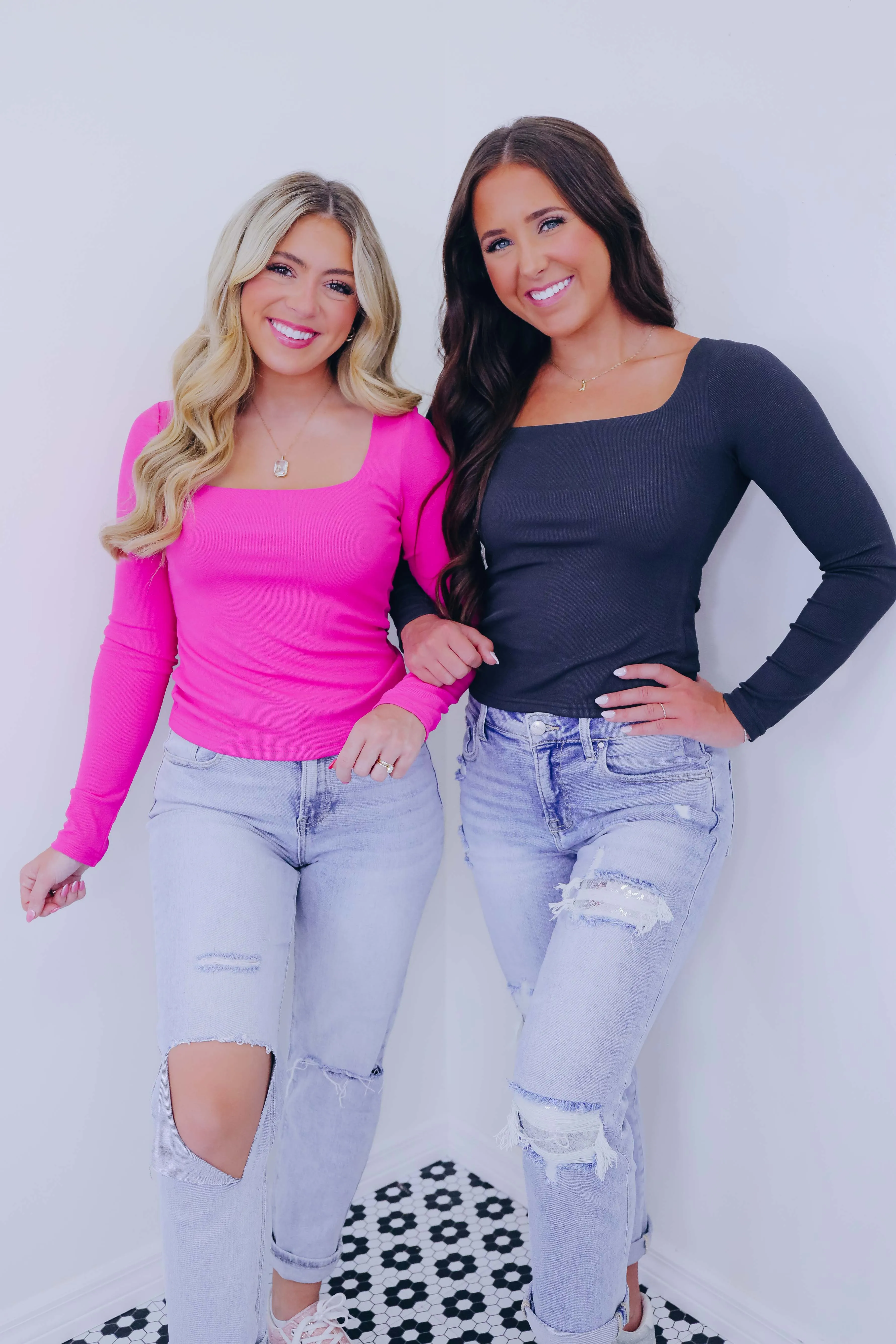 Rae Ribbed Square Neck Top - 3 Colors