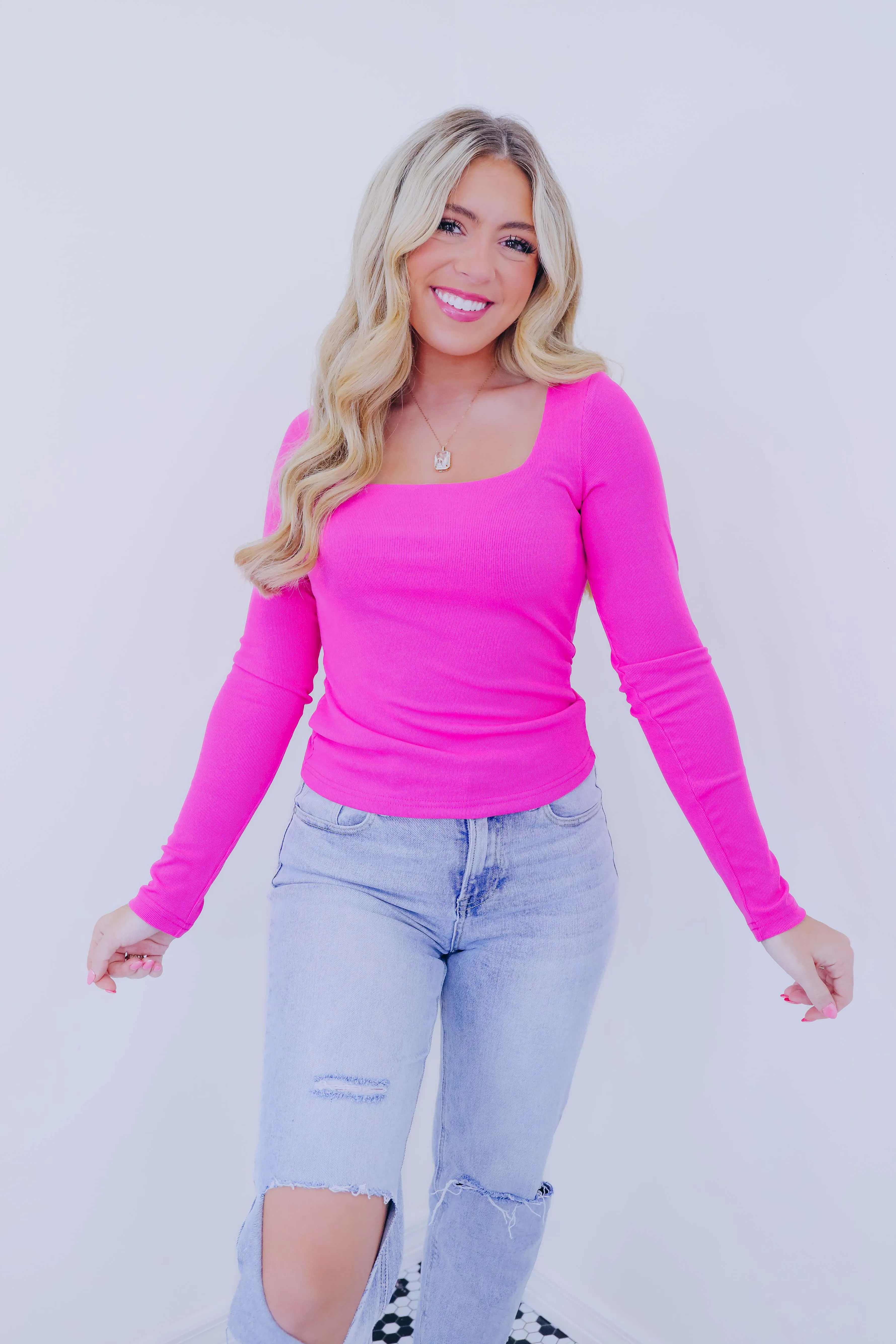 Rae Ribbed Square Neck Top - 3 Colors