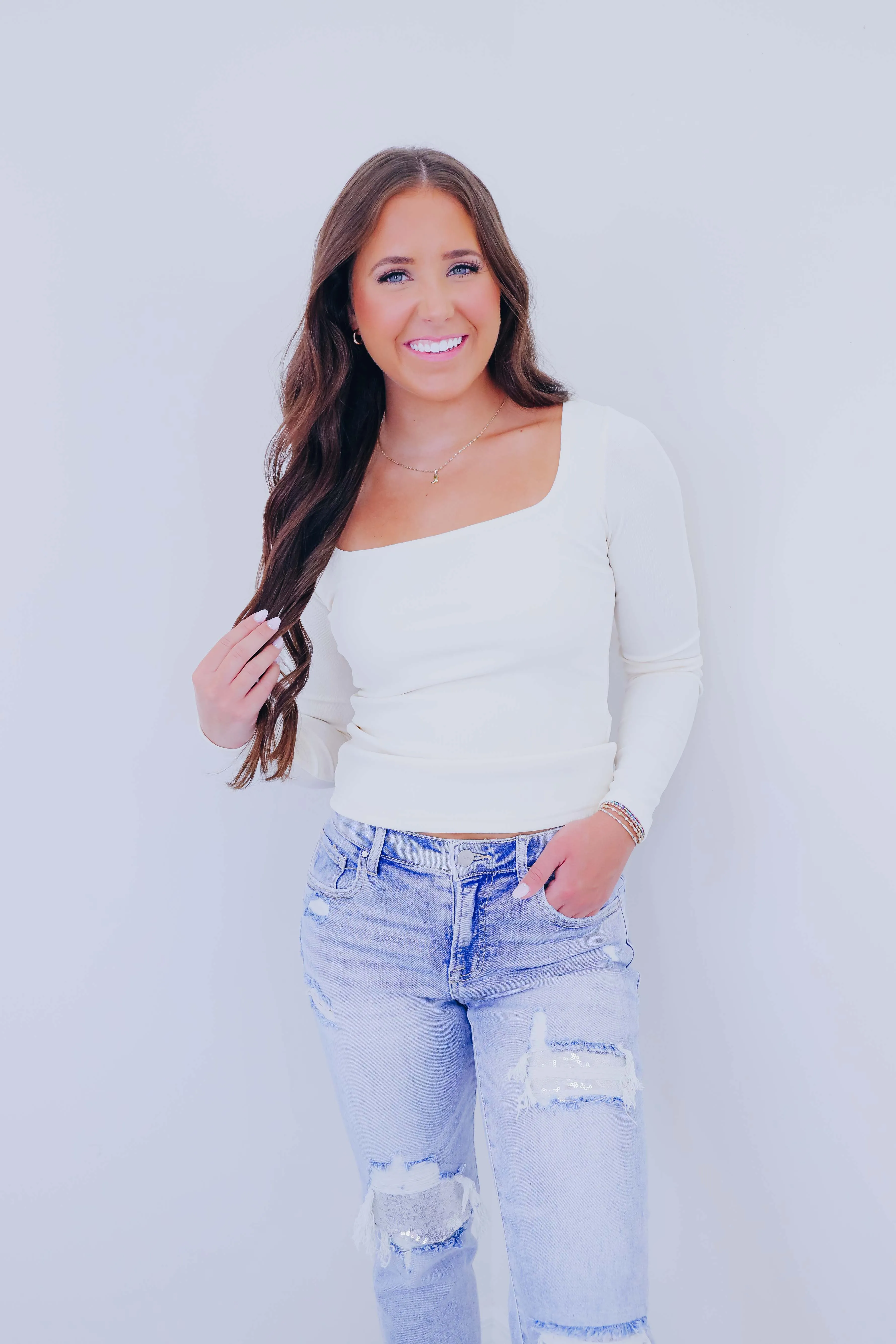 Rae Ribbed Square Neck Top - 3 Colors
