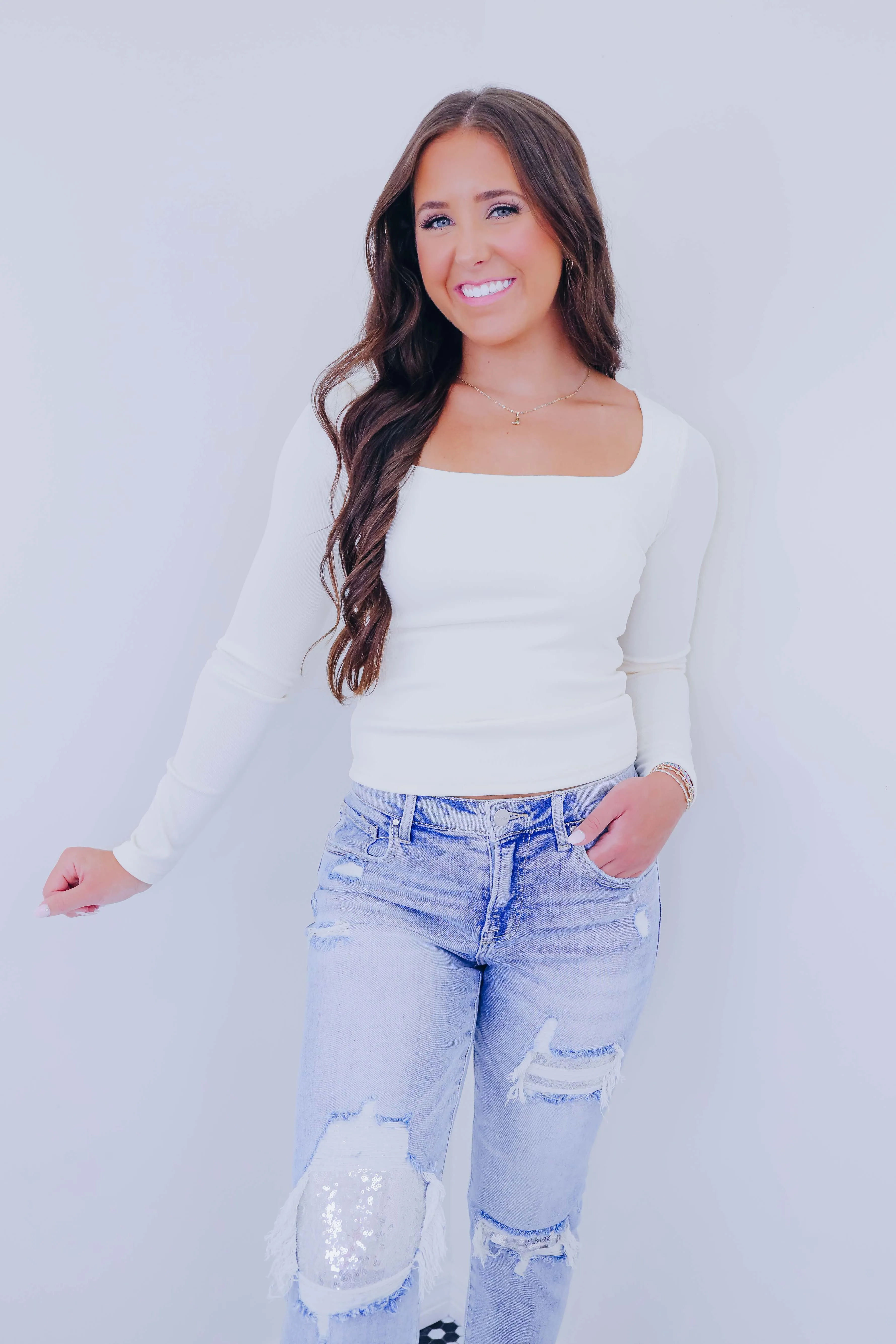 Rae Ribbed Square Neck Top - 3 Colors