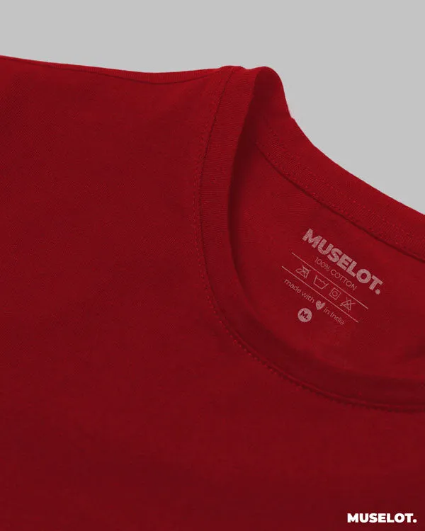 Red plain cropped t shirt