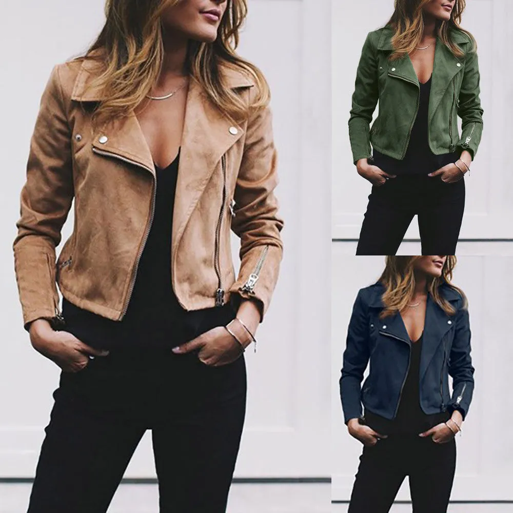 Retro Rivet Zip-Up Jacket