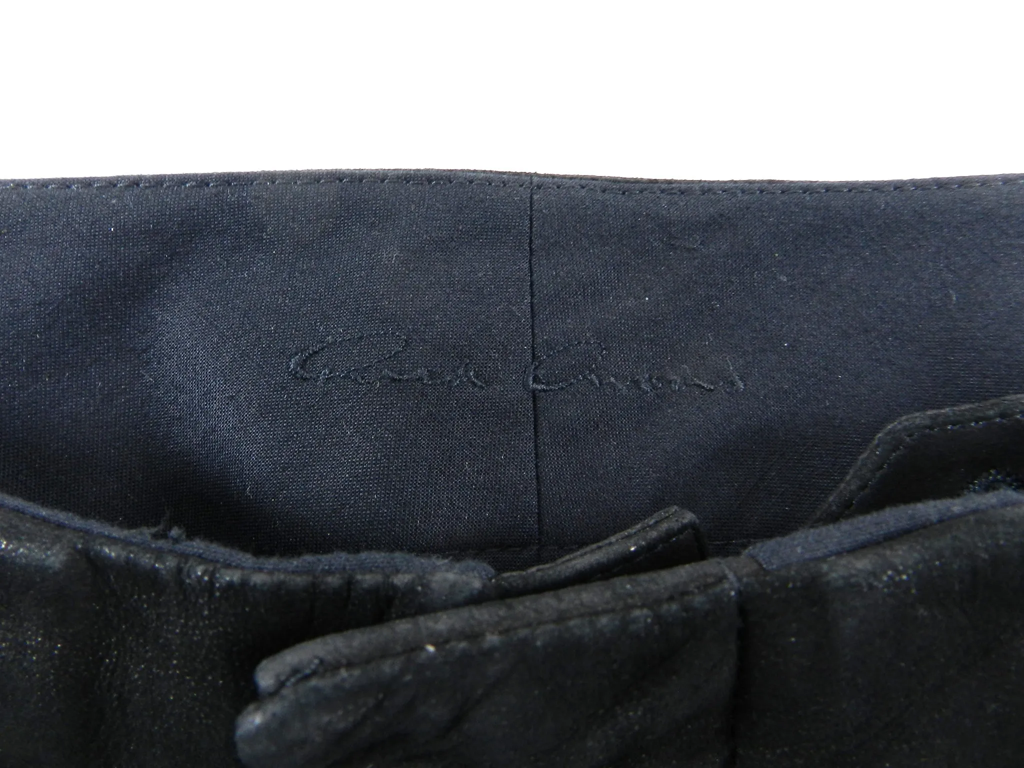 Rick Owens Black Suede Cargo Cropped Trouser - XS
