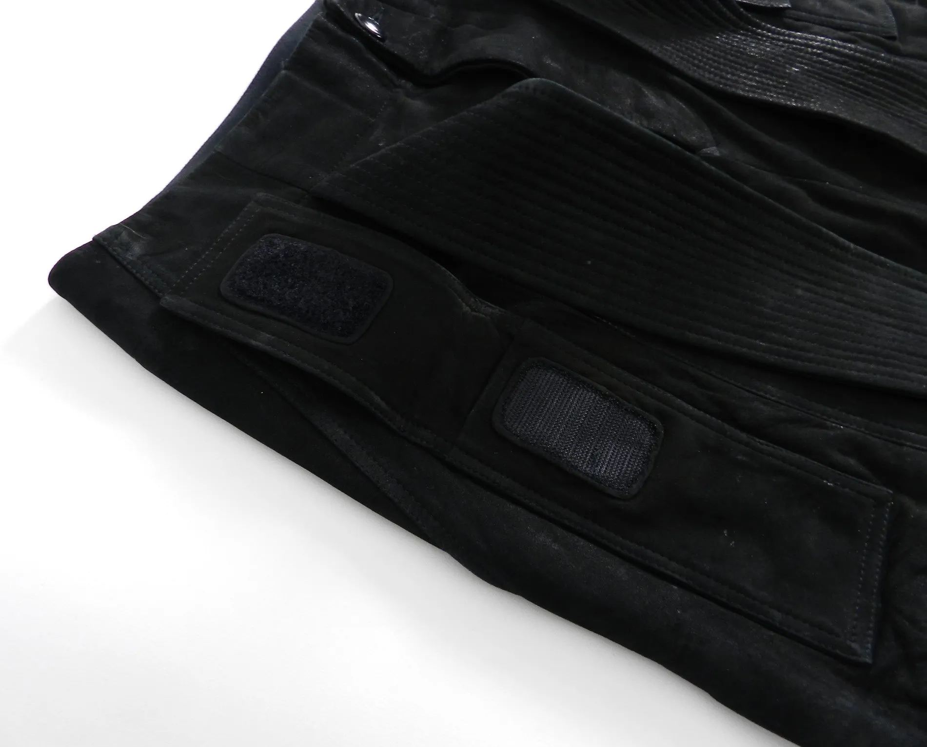 Rick Owens Black Suede Cargo Cropped Trouser - XS