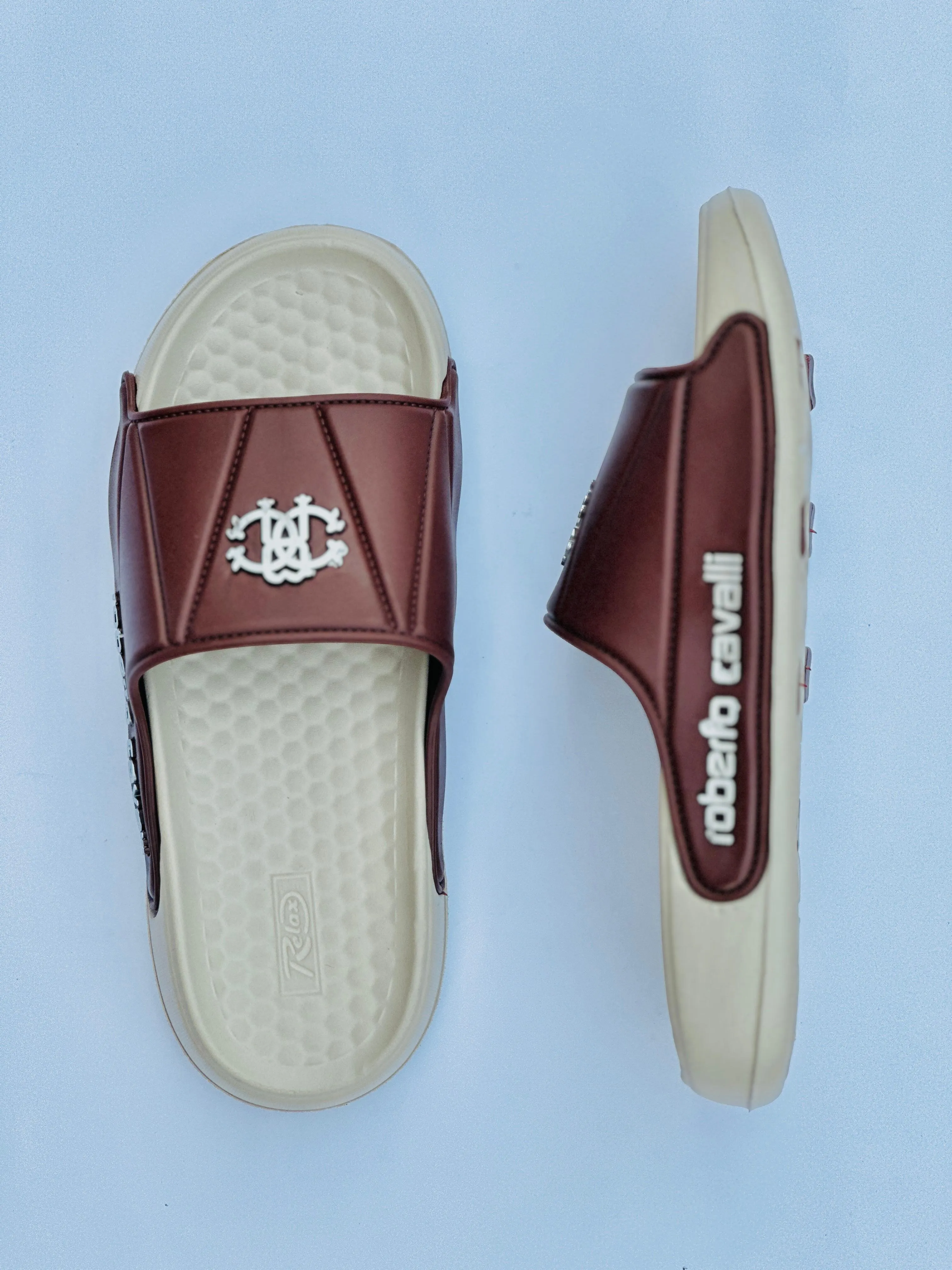 Roberto Cavalli Relax Slide Sandals in Brown