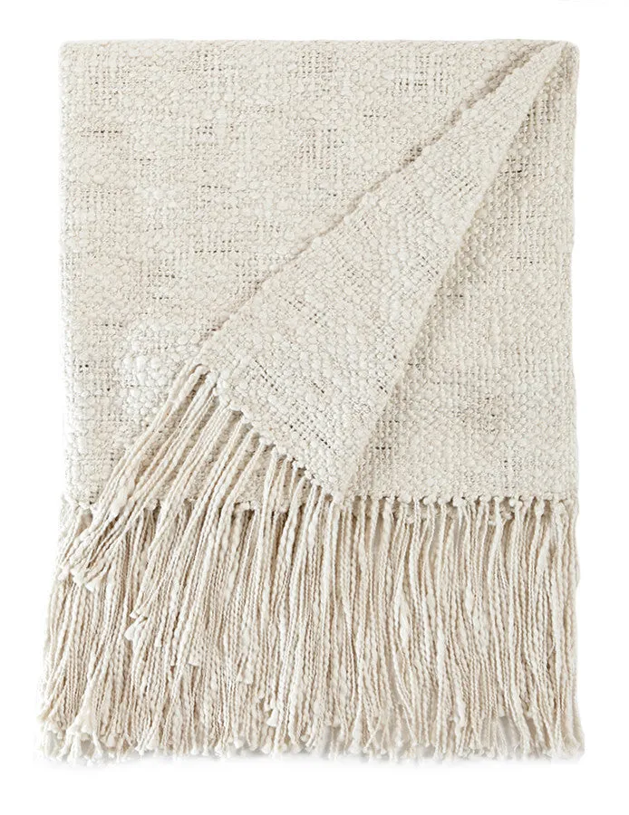 Rustic Cotton Textured Throw Blanket