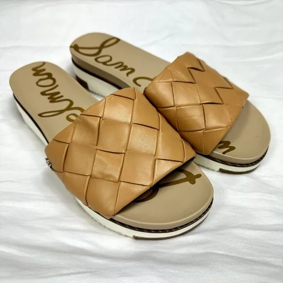 Sam Edelman Adaley Woven Slide Sandal Natural Sz 9.5