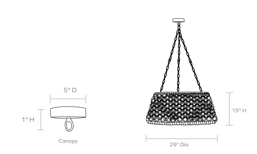 Sea Folly Woven Abaca Chandelier