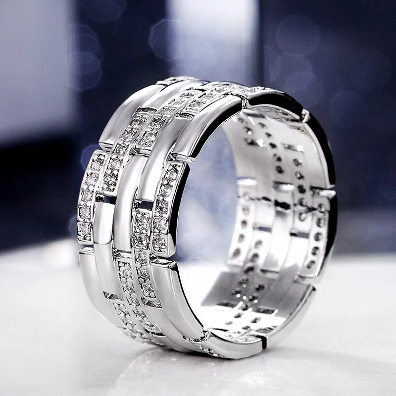 Shiny Silver Women Ring Love Stylish Design Engagement Jewelry