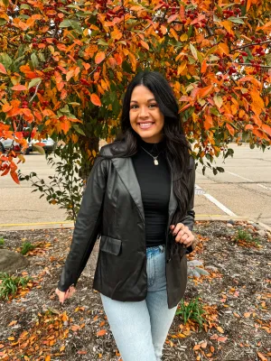 SO CHIC LEATHER BLAZER