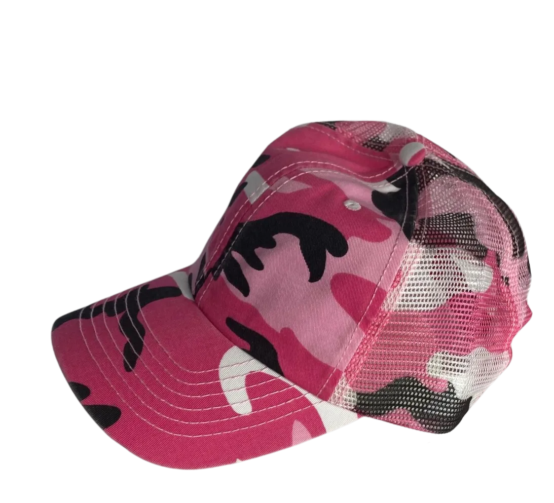 Soldier Pink Truckers Baseball Cap Stylish Print Low Profile