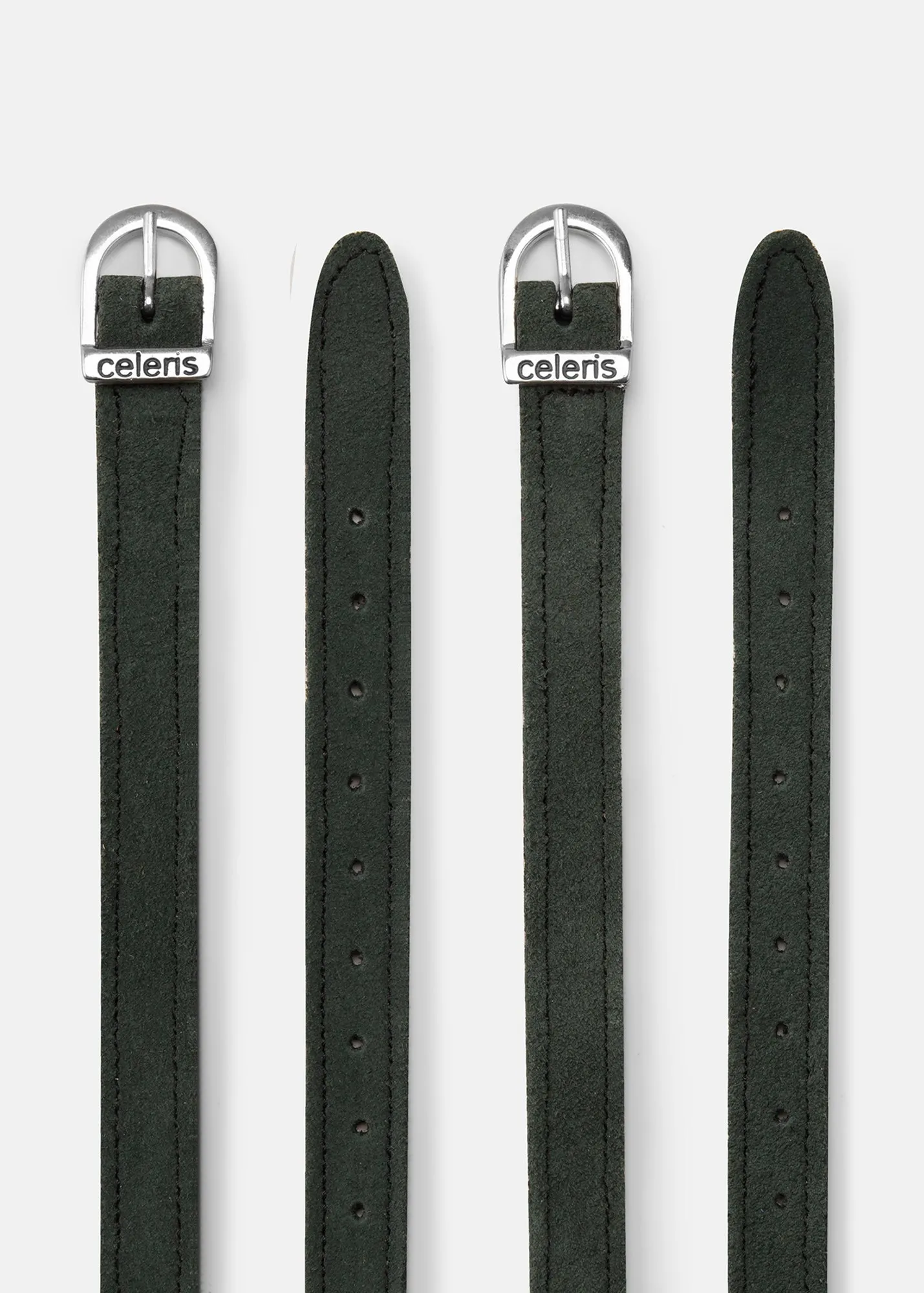 Spur Straps Green Suede
