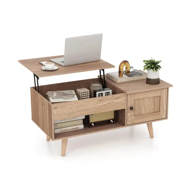 Stylish Black Coffee Table with Hidden Storage Compartment