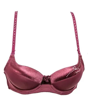 Stylish Maroon SH631 Diamond Bra- Single Padded,Under Wired Bra - By Sister Hood
