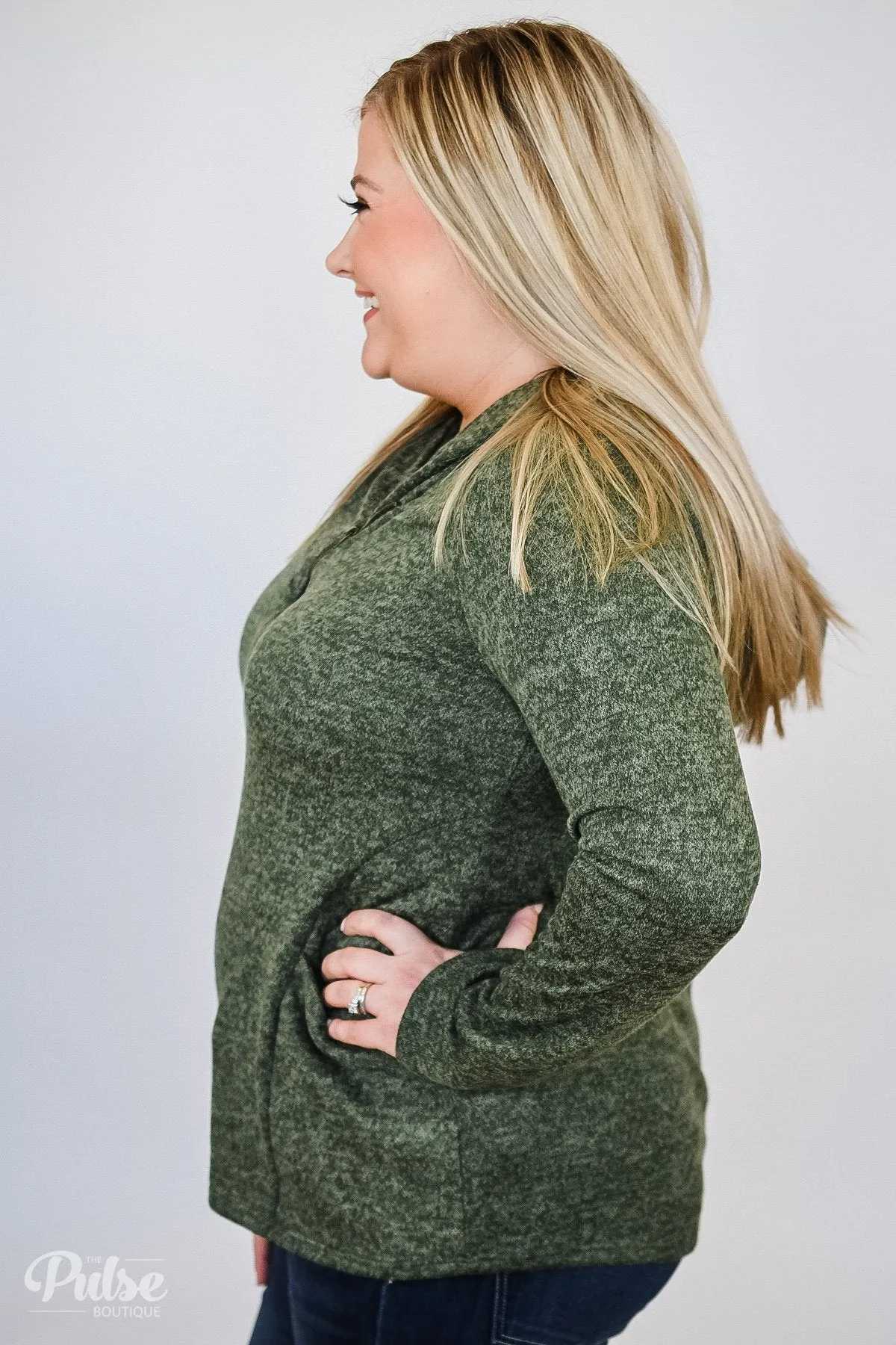 Stylish This Fall Zip Up Hoodie- Olive