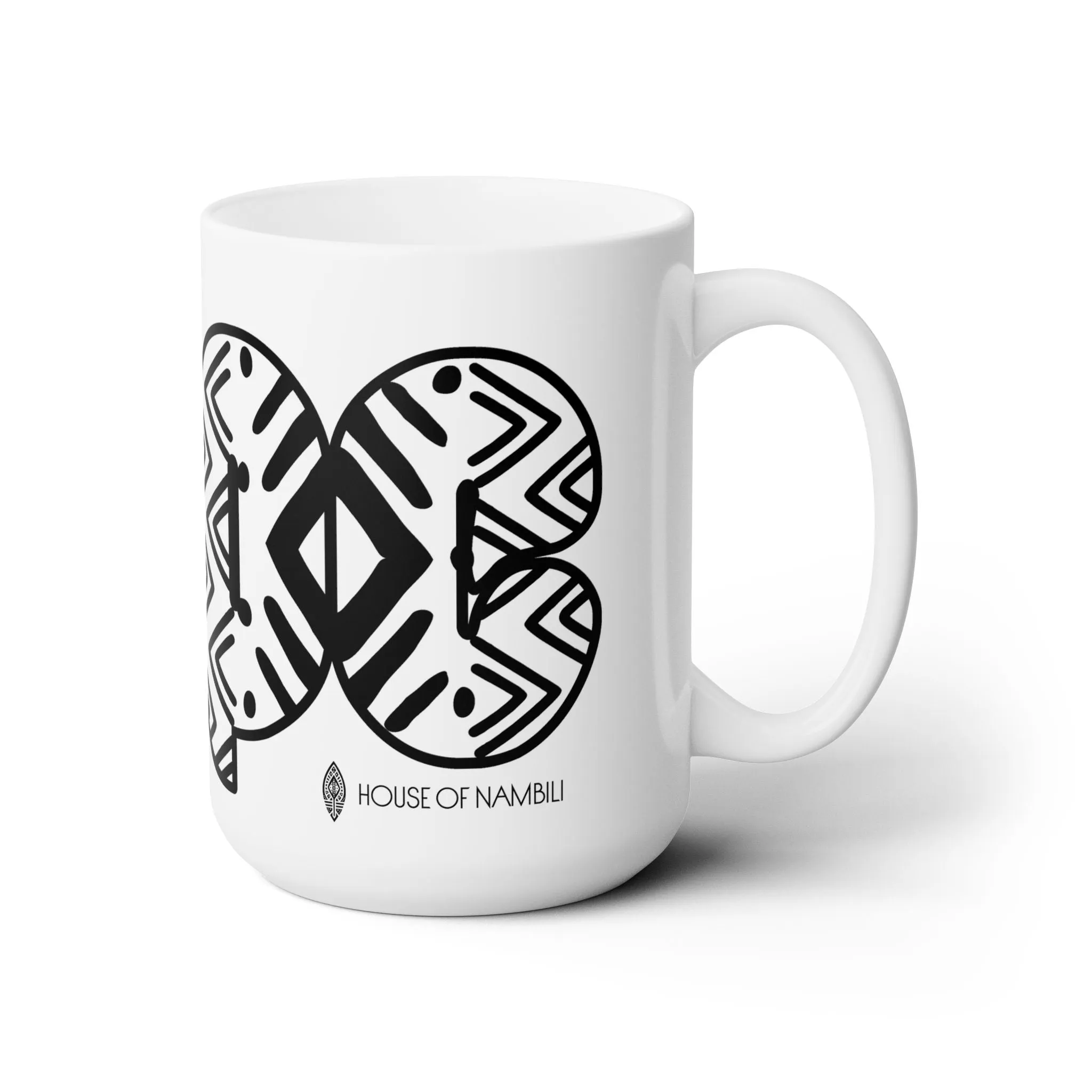 Stylish White Ceramic 'DOPE' Mug 15oz White Mudcloth