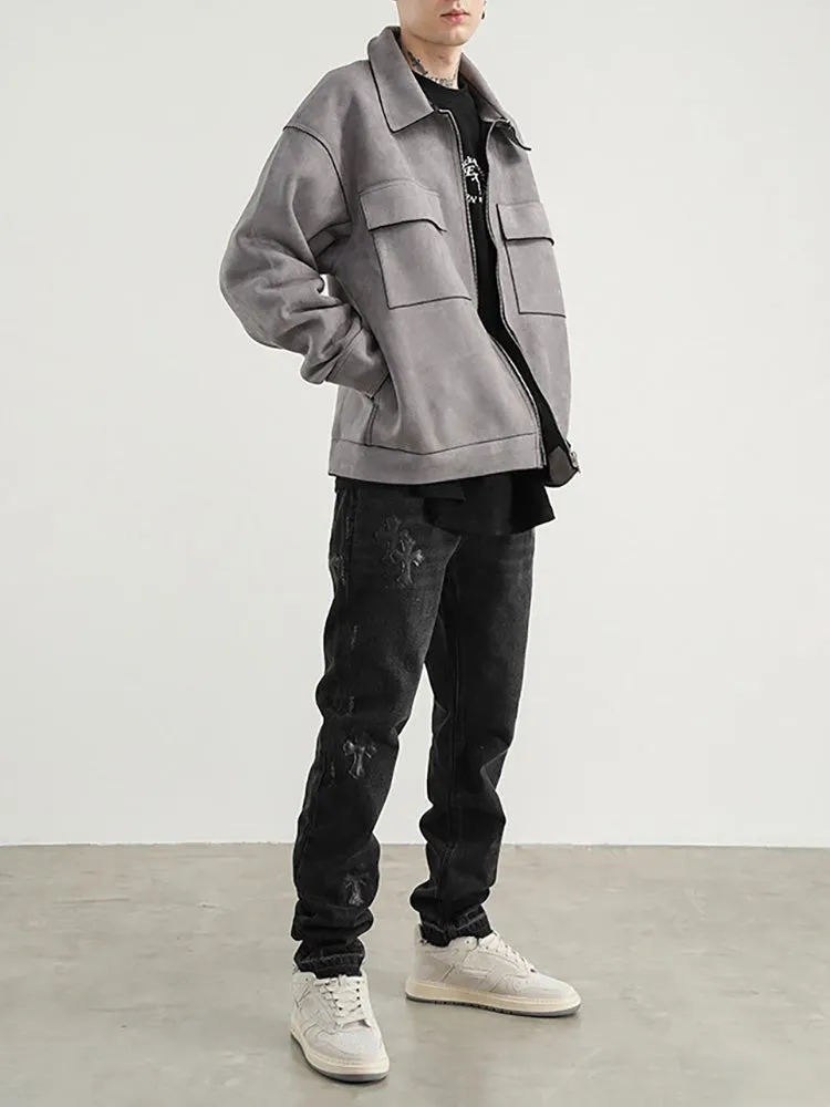 SUEDE CARGO JACKET
