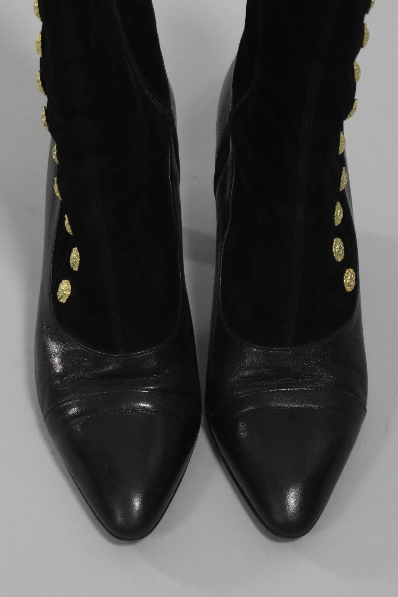 Suede Lion Stud Ankle Boot