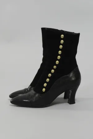 Suede Lion Stud Ankle Boot