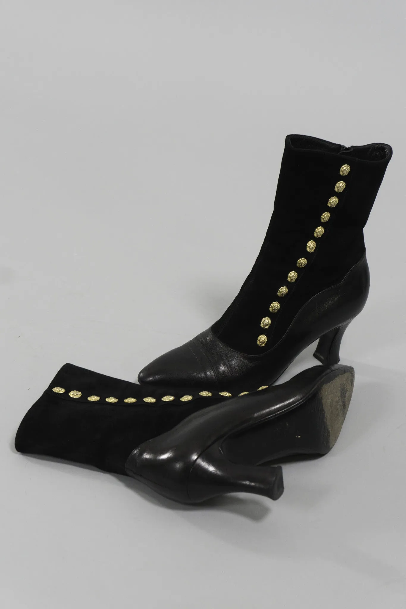 Suede Lion Stud Ankle Boot