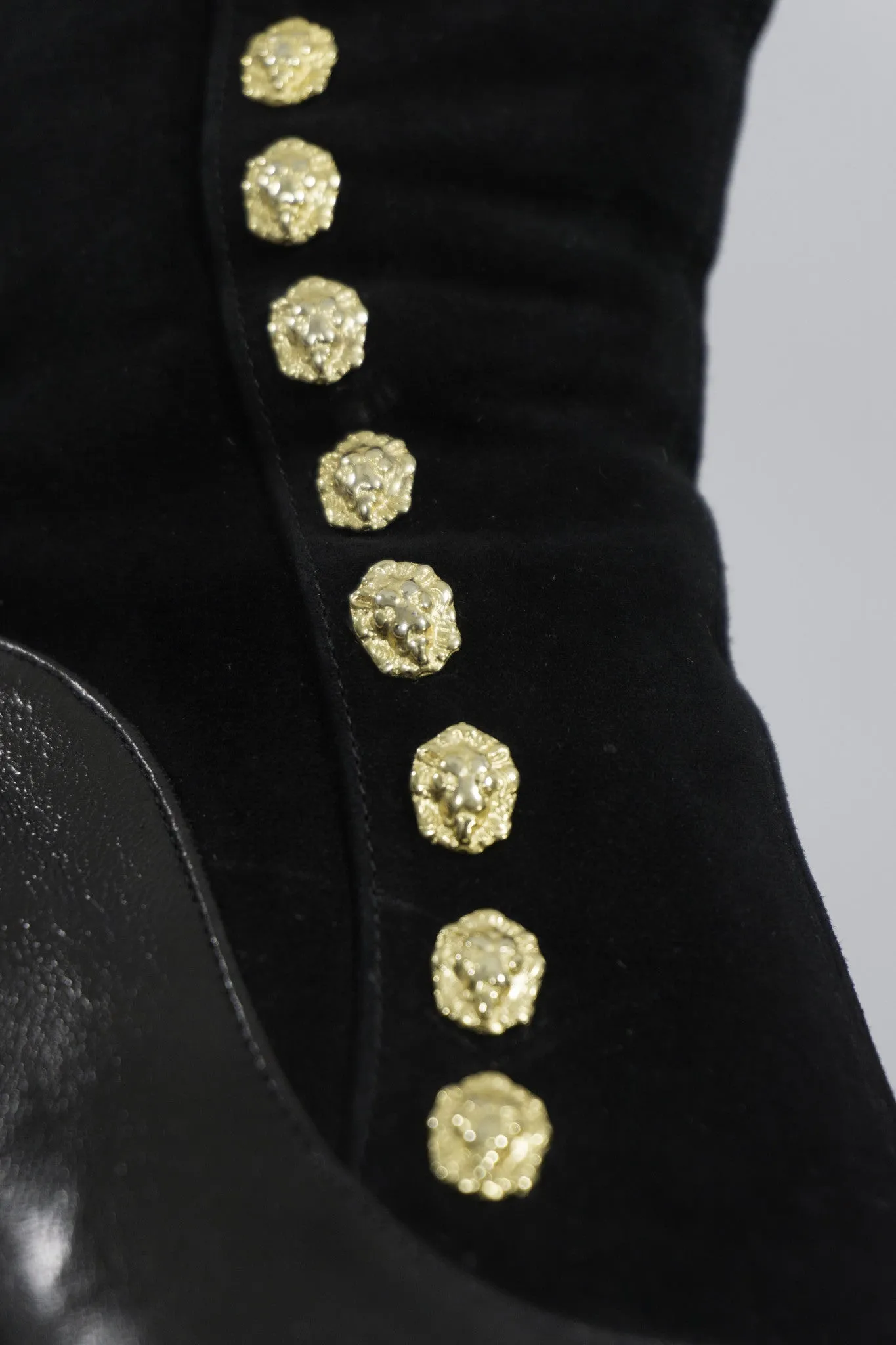 Suede Lion Stud Ankle Boot