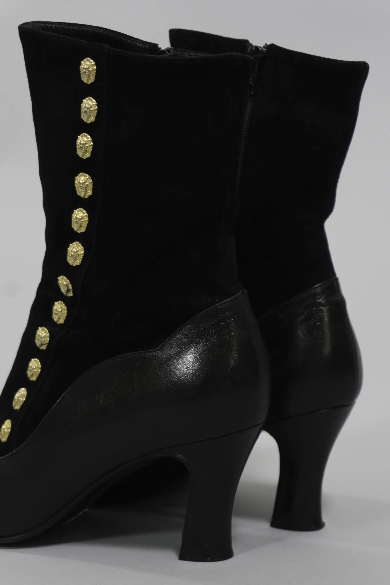 Suede Lion Stud Ankle Boot