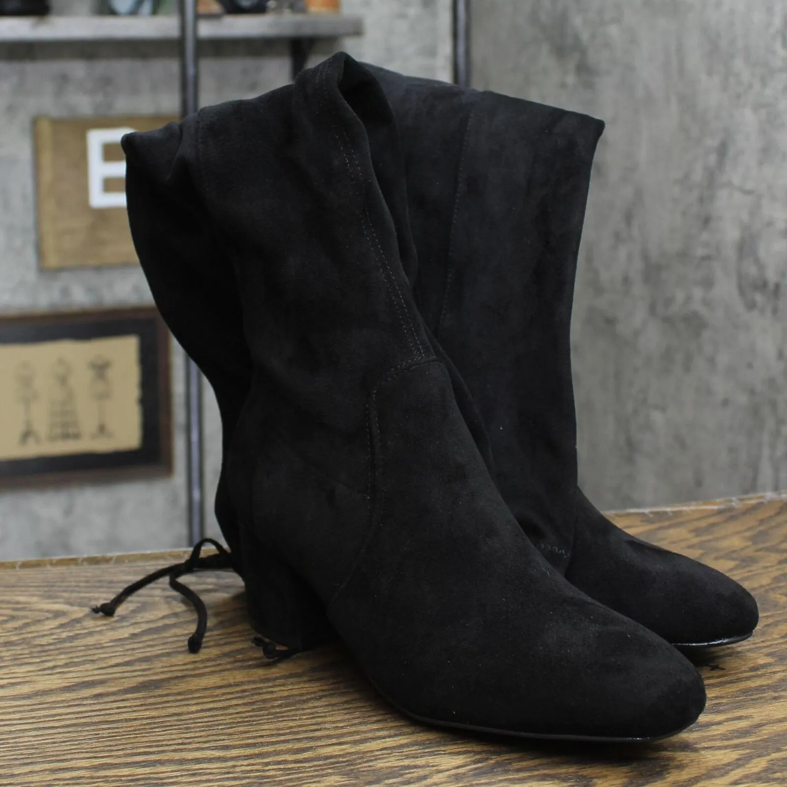 Sugar Ollie Women's Over-the-Knee Dress Boots SGR-OLLIE Black Micro 7.5M