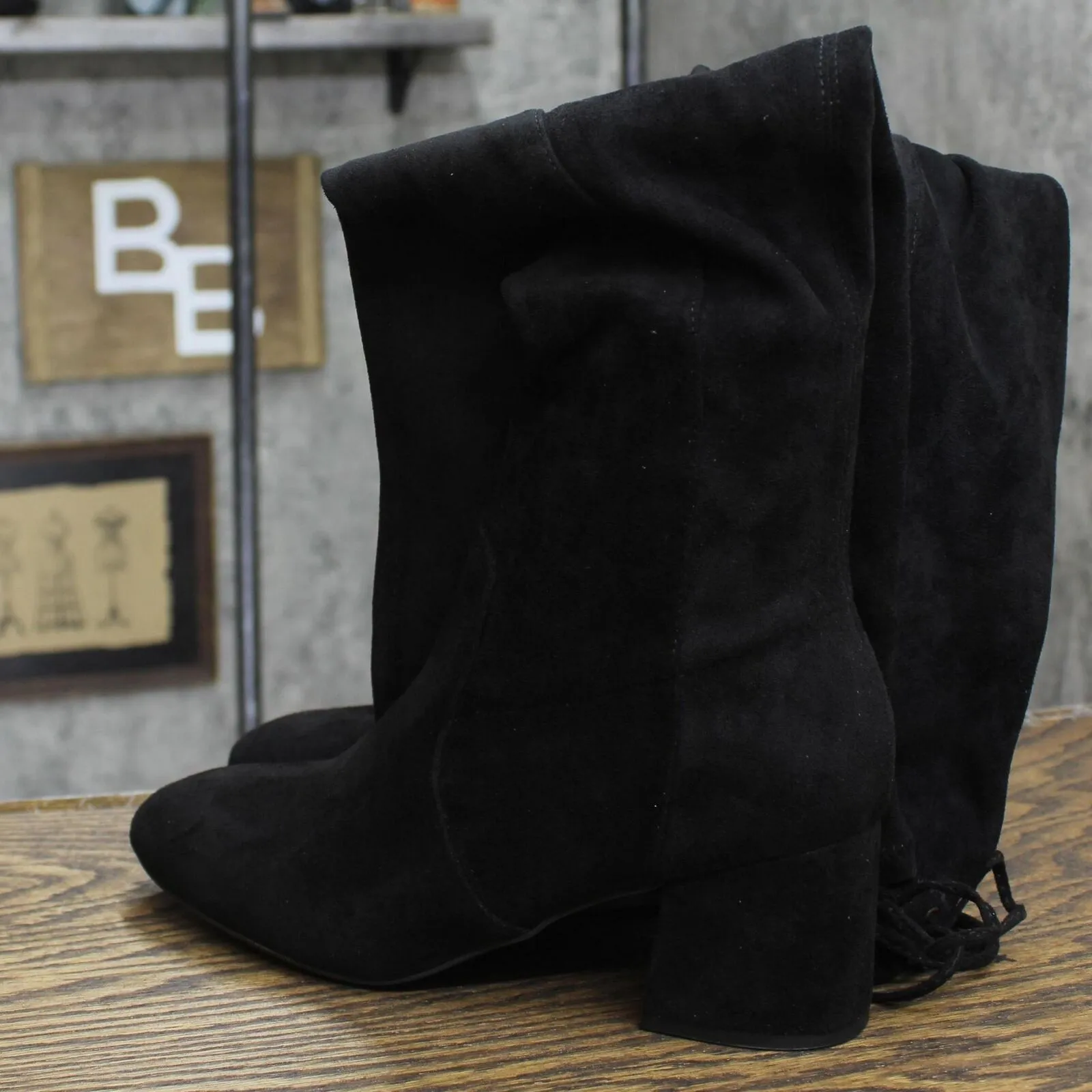 Sugar Ollie Women's Over-the-Knee Dress Boots SGR-OLLIE Black Micro 7.5M
