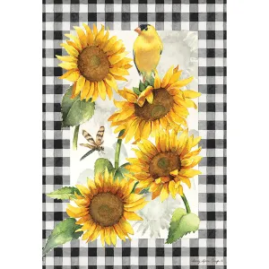 Sunflower and Goldfinch Garden Suede Flag,14s10938