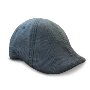 The Plaid Trainer Boston Scally Cap - Dark Grey & Black