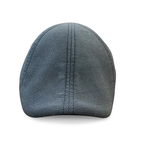 The Plaid Trainer Boston Scally Cap - Dark Grey & Black