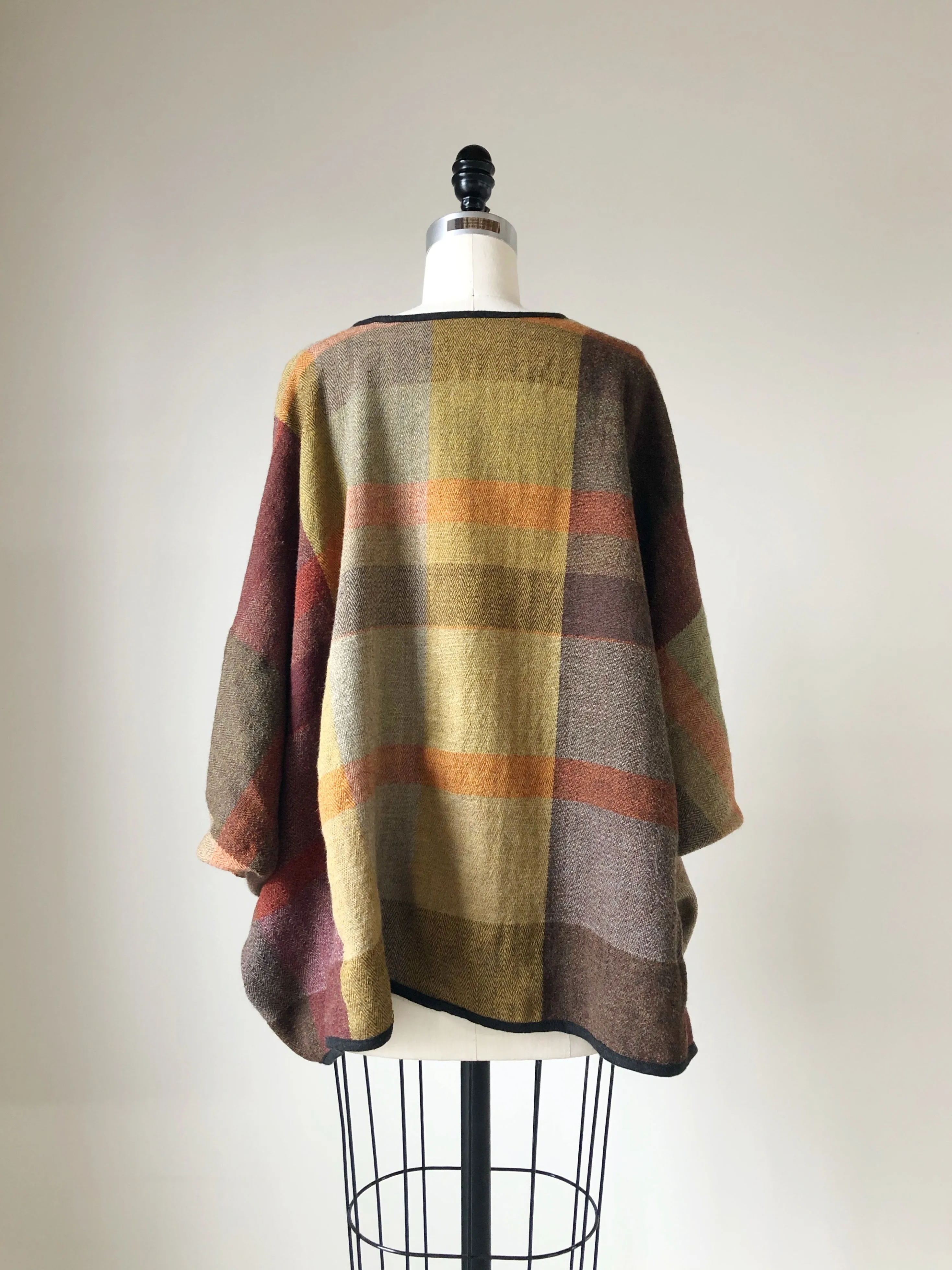 thistle hill wool and cotton herringbone kimono top