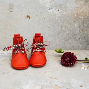 TOMATO HIGH TOPS WITH LIBERTY PRINT LACES