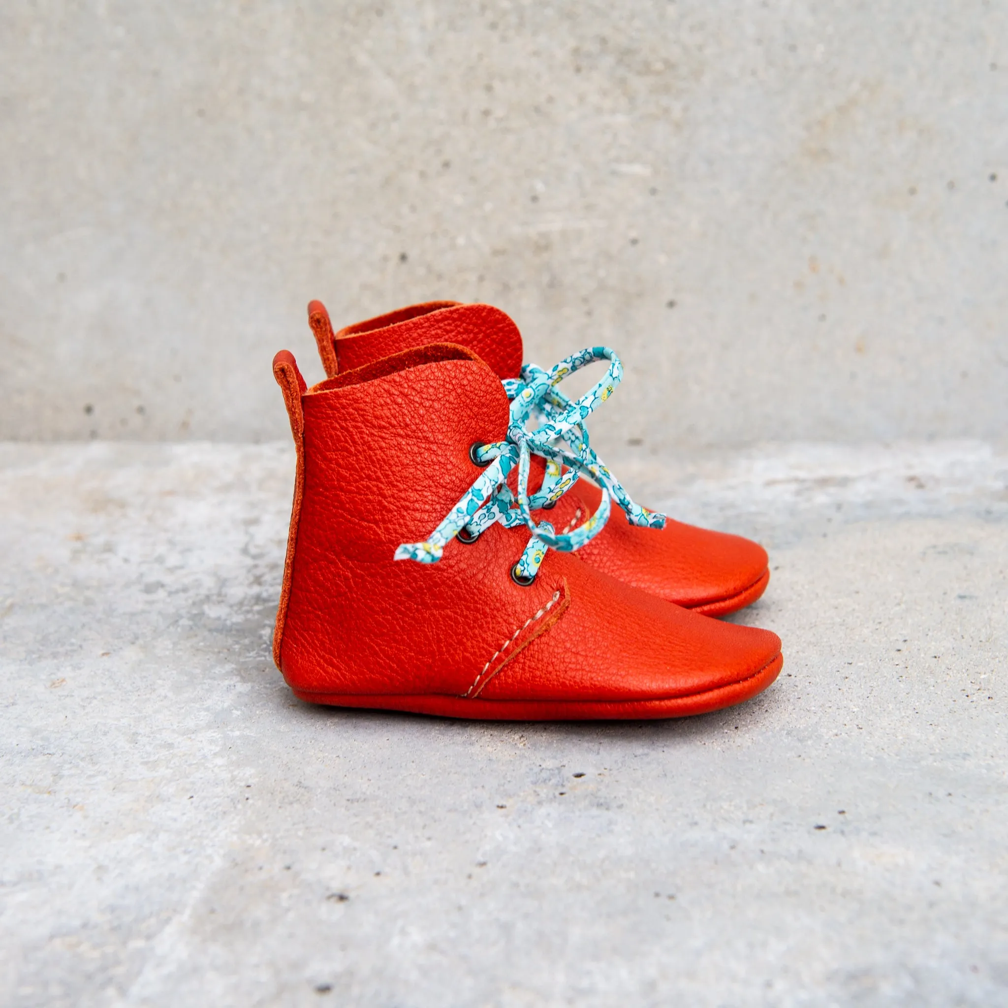 TOMATO HIGH TOPS WITH LIBERTY PRINT LACES