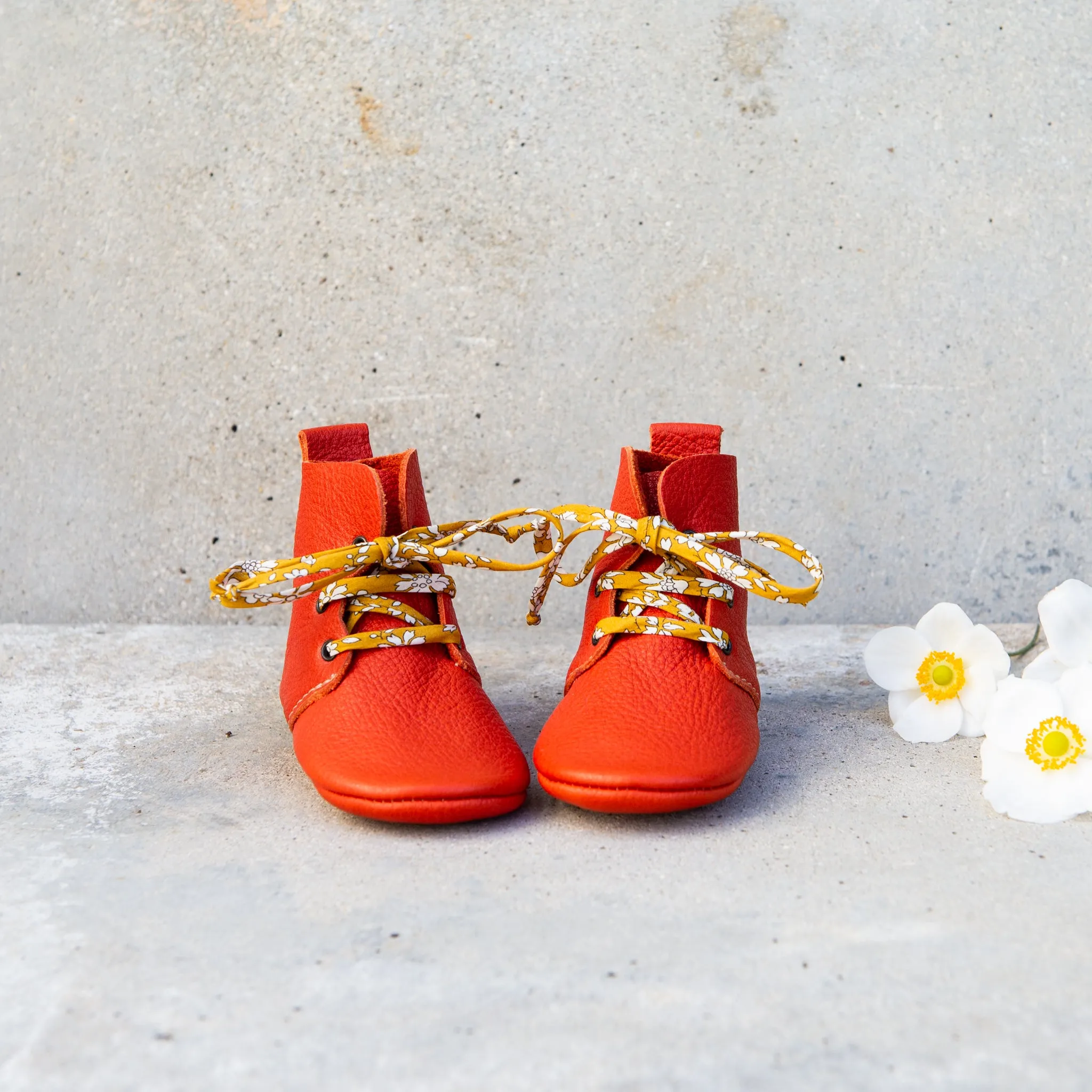 TOMATO HIGH TOPS WITH LIBERTY PRINT LACES
