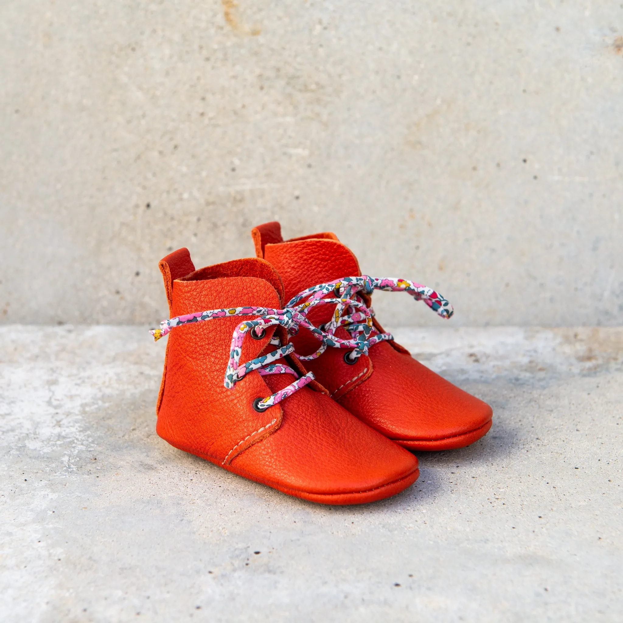 TOMATO HIGH TOPS WITH LIBERTY PRINT LACES