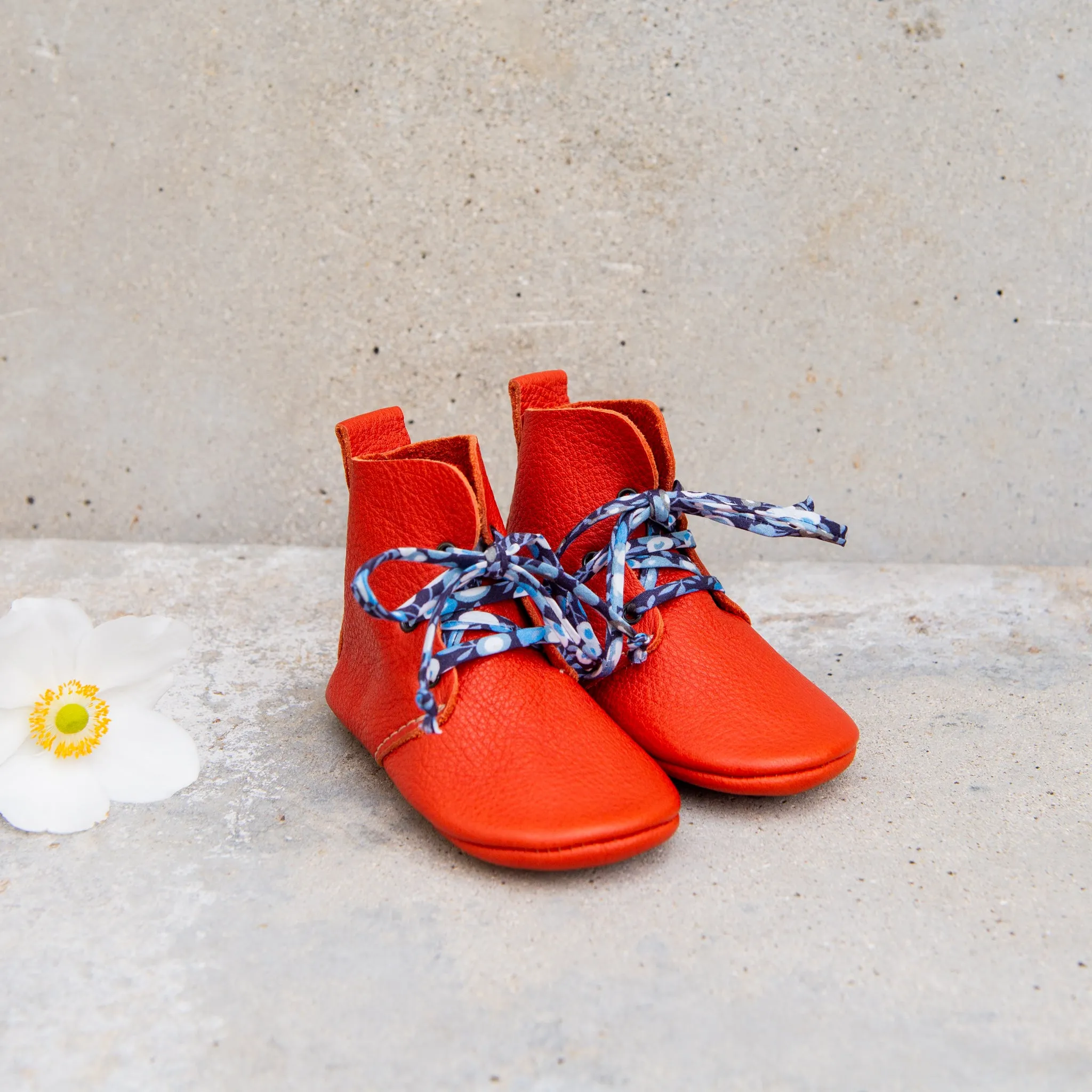 TOMATO HIGH TOPS WITH LIBERTY PRINT LACES