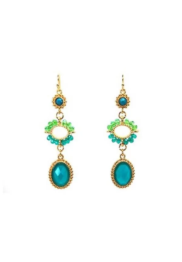 Triple Drop Beaded Earrings