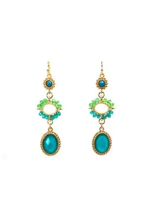 Triple Drop Beaded Earrings